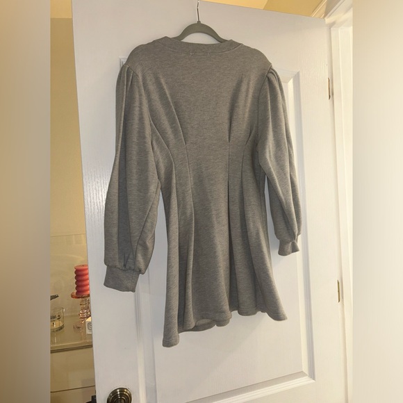 Grey Ruched Sweatshirt Forever 21 Crewneck Dress - Picture 2 of 3